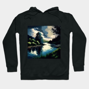 Cloudy River Scenery Hoodie